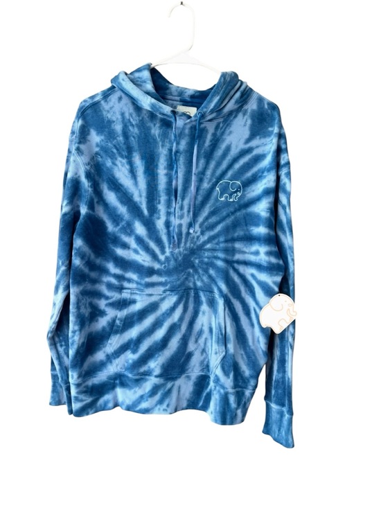 Ivory Ella Tops - NWT Ivory Ella Blue Tie-Dye Elephant Hoodie Sweatshirt SZ S